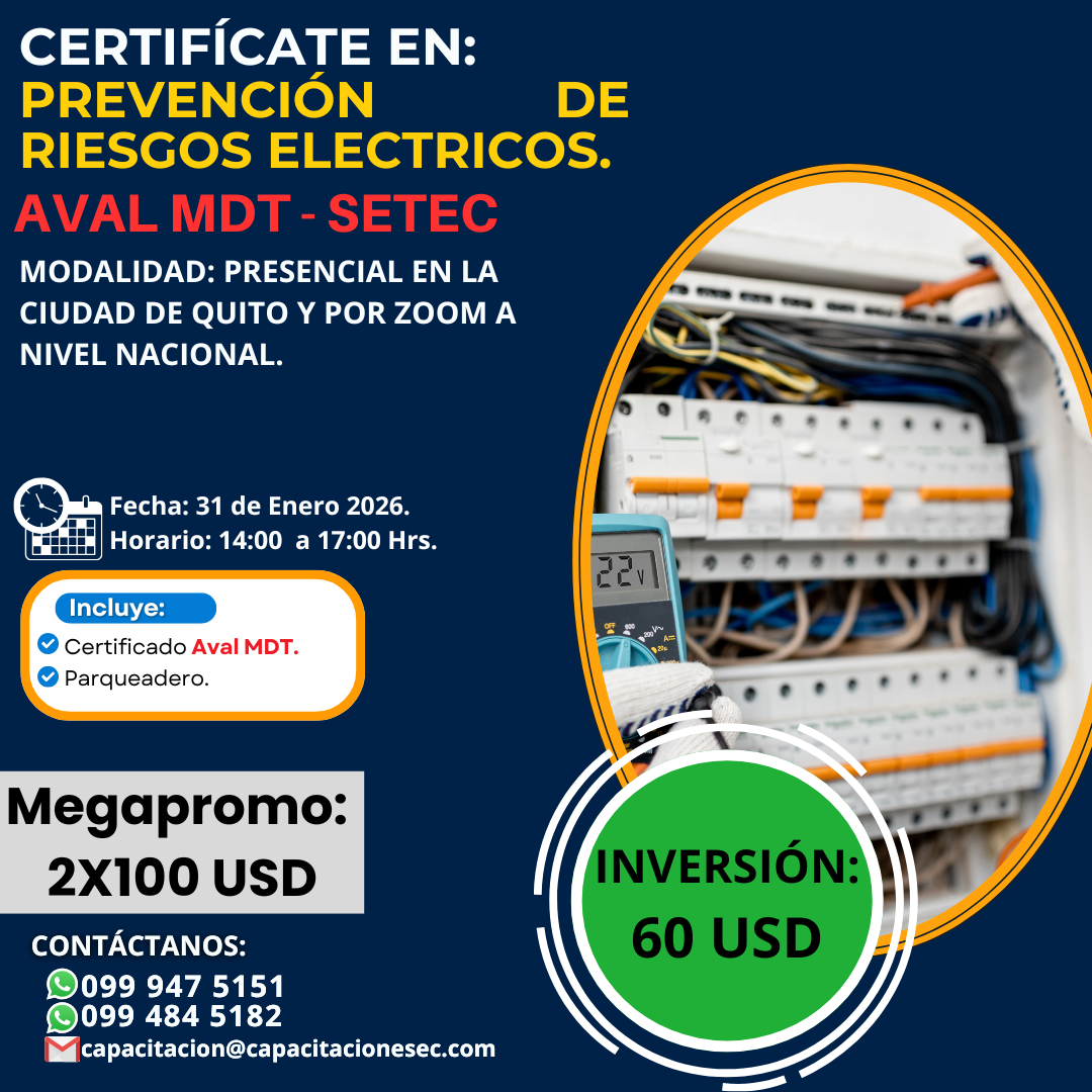 CERTIFíCATE EN: PREVENCIÓN DE RIESGOS ELECTRICOS.